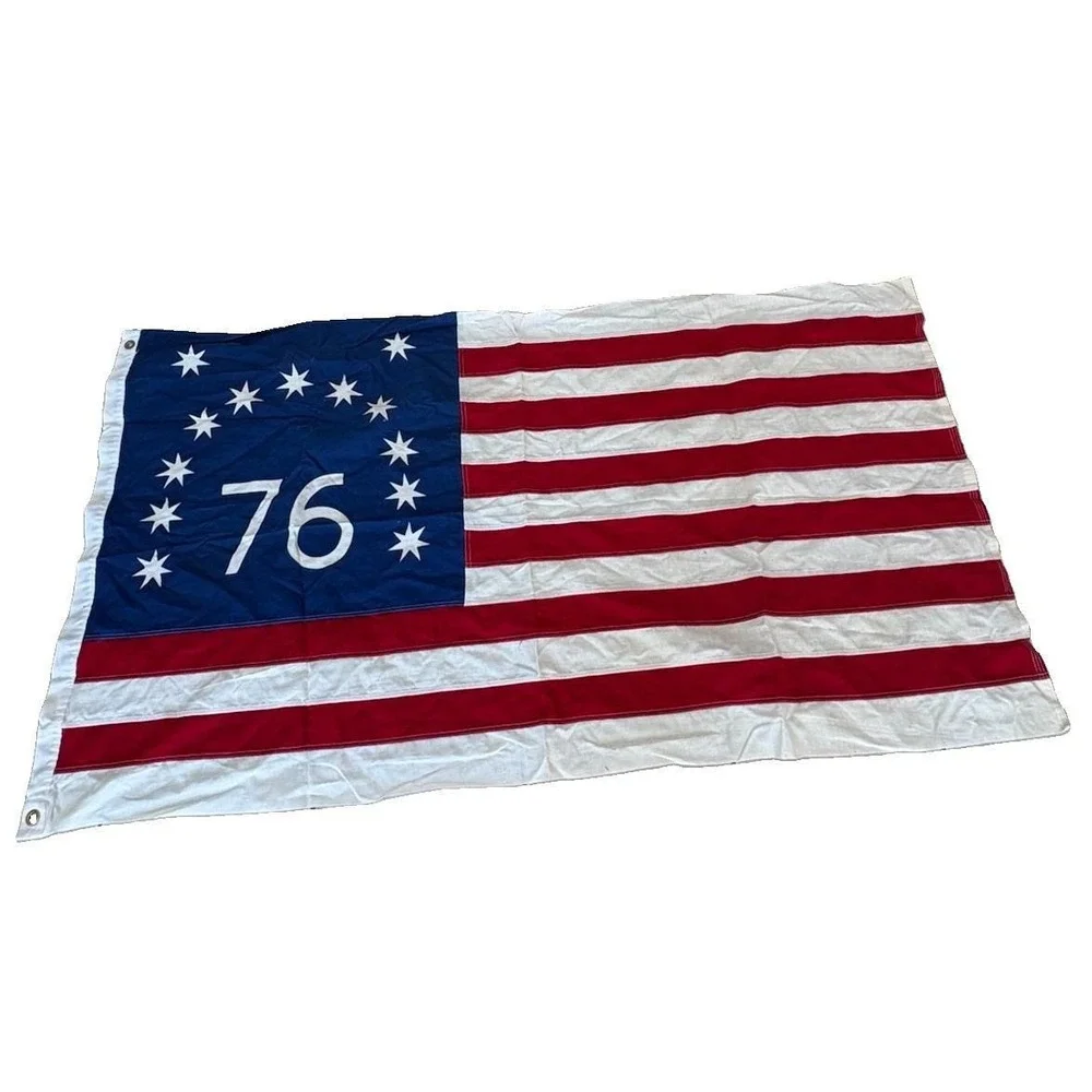 Vintage Bennington 76 American Flag 3x5 Sewn 13 Star Bicentennial USA